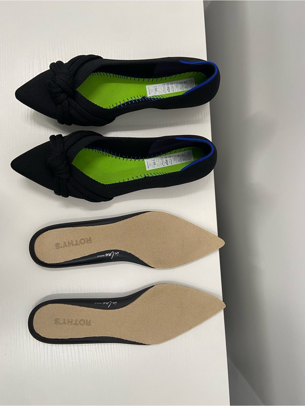 Rothy's The Knot Point II - BLACK shoes ballet flats Size 8.5 - Picture 11 of 16